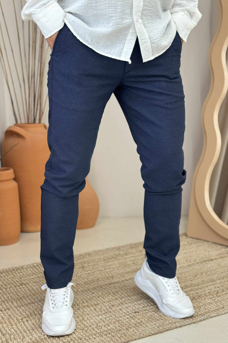 SIMPLE DESIGN ONE COLOR MEN PANTS BLUE/BLU - 2