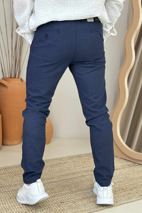 SIMPLE DESIGN ONE COLOR MEN PANTS BLUE/BLU - 3