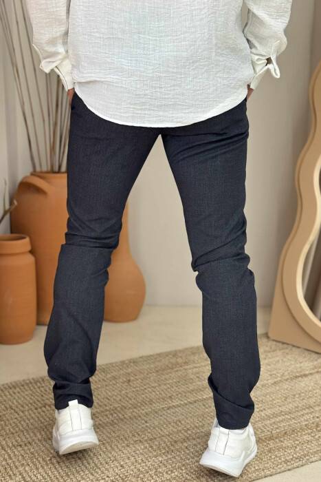 SIMPLE DESIGN ONE COLOR MEN PANTS BLUE/BLU - 2