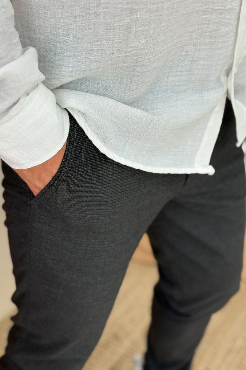 SIMPLE DESIGN ONE COLOR MEN PANTS DARK GREY/GEE - 2