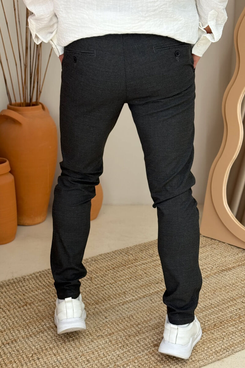 SIMPLE DESIGN ONE COLOR MEN PANTS DARK GREY/GEE - 3