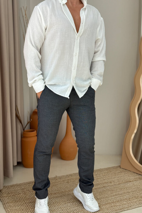 SIMPLE DESIGN ONE COLOR MEN PANTS GREY/GRI 