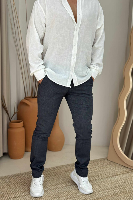 SIMPLE DESIGN ONE COLOR MEN PANTS LIGHTBLUE/BZ 