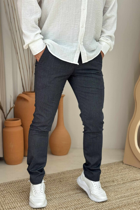 SIMPLE DESIGN ONE COLOR MEN PANTS LIGHTBLUE/BZ - 2