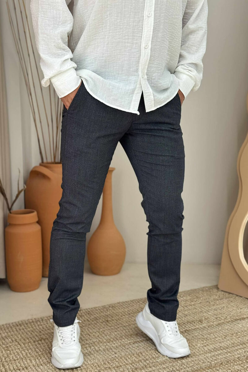 SIMPLE DESIGN ONE COLOR MEN PANTS LIGHTBLUE/BZ - 2