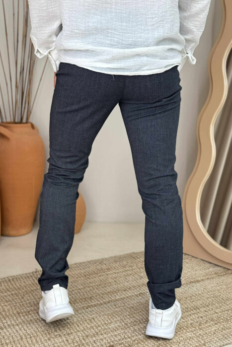 SIMPLE DESIGN ONE COLOR MEN PANTS LIGHTBLUE/BZ - 3