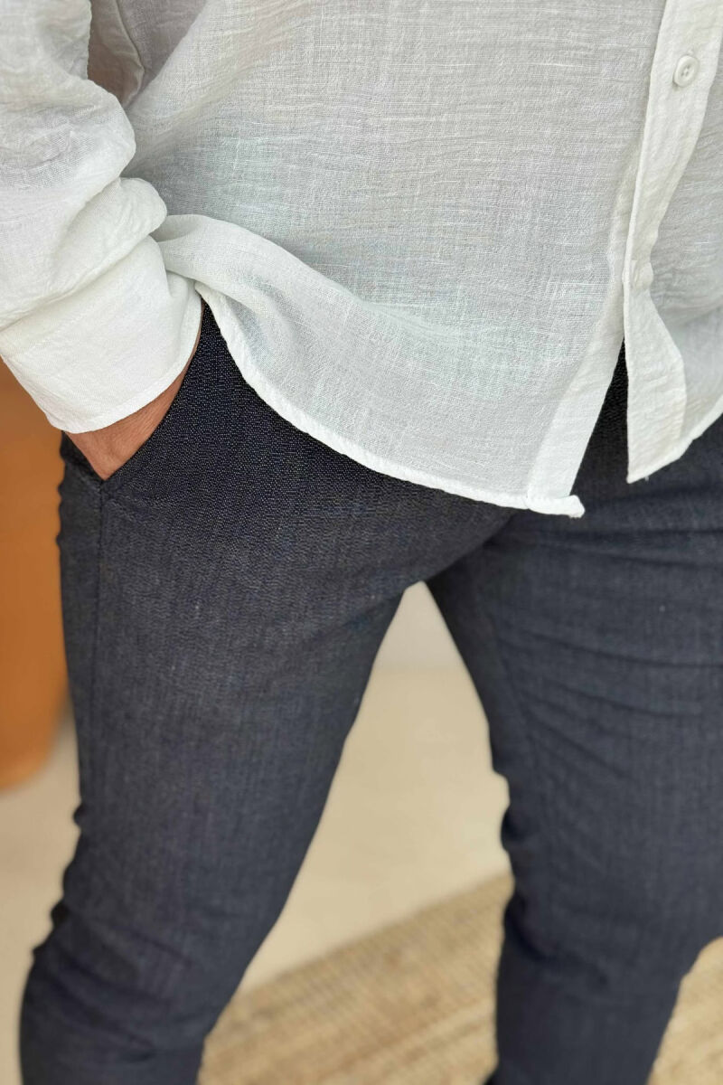 SIMPLE DESIGN ONE COLOR MEN PANTS LIGHTBLUE/BZ - 4