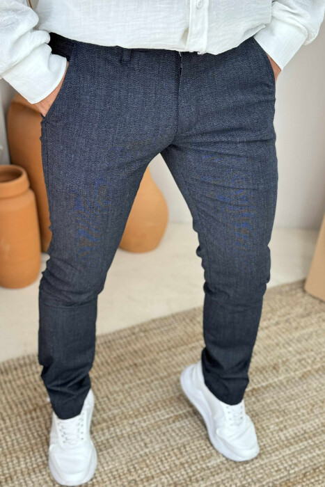 SIMPLE DESIGN ONE COLOR MEN PANTS LIGHTBLUE/BZ - 5