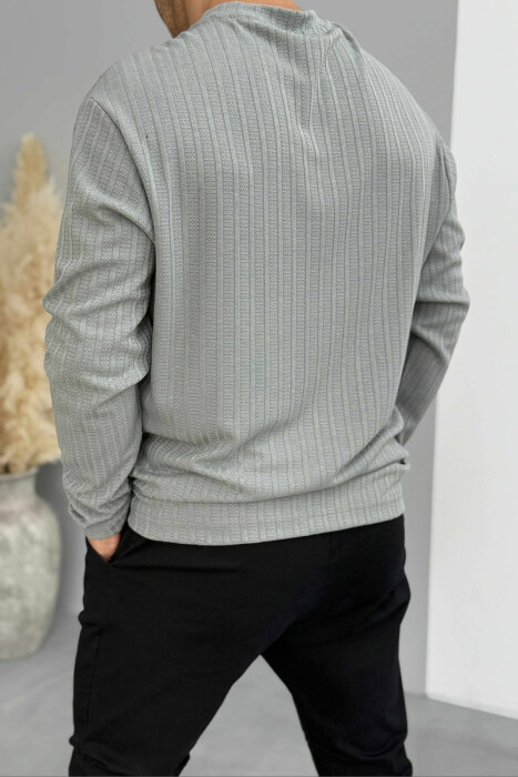 SIMPLE DESIGN ONE COLOR MEN SWEATSHIRT GREY/GRI - 2