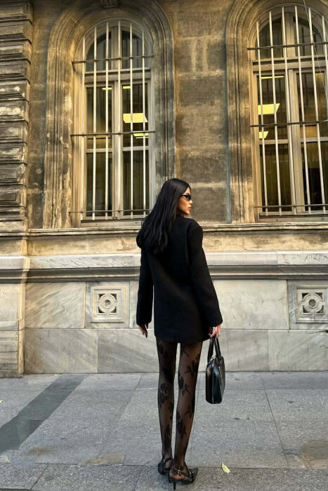 SIMPLE DESIGN ONE COLOR WOMEN JACKET BLACK/ E ZEZE - 3