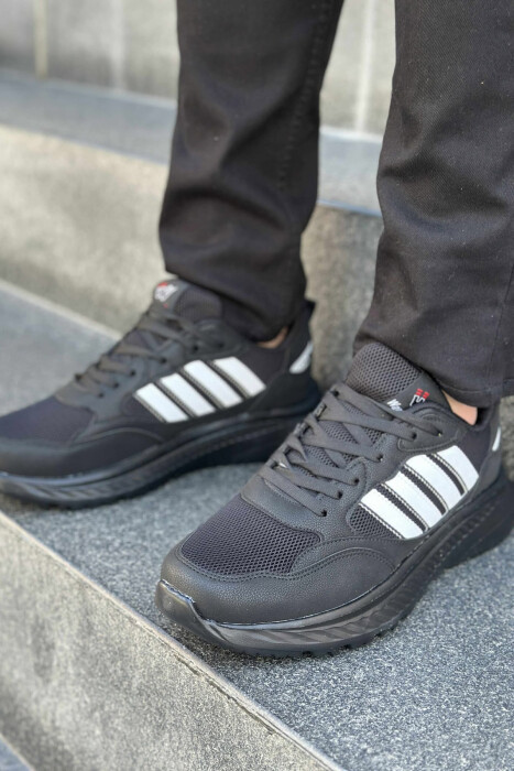 SIMPLE DESIGN PLATFORM MEN SNEAKERS BLACK-BLACK-WHITE/ZZB - 1