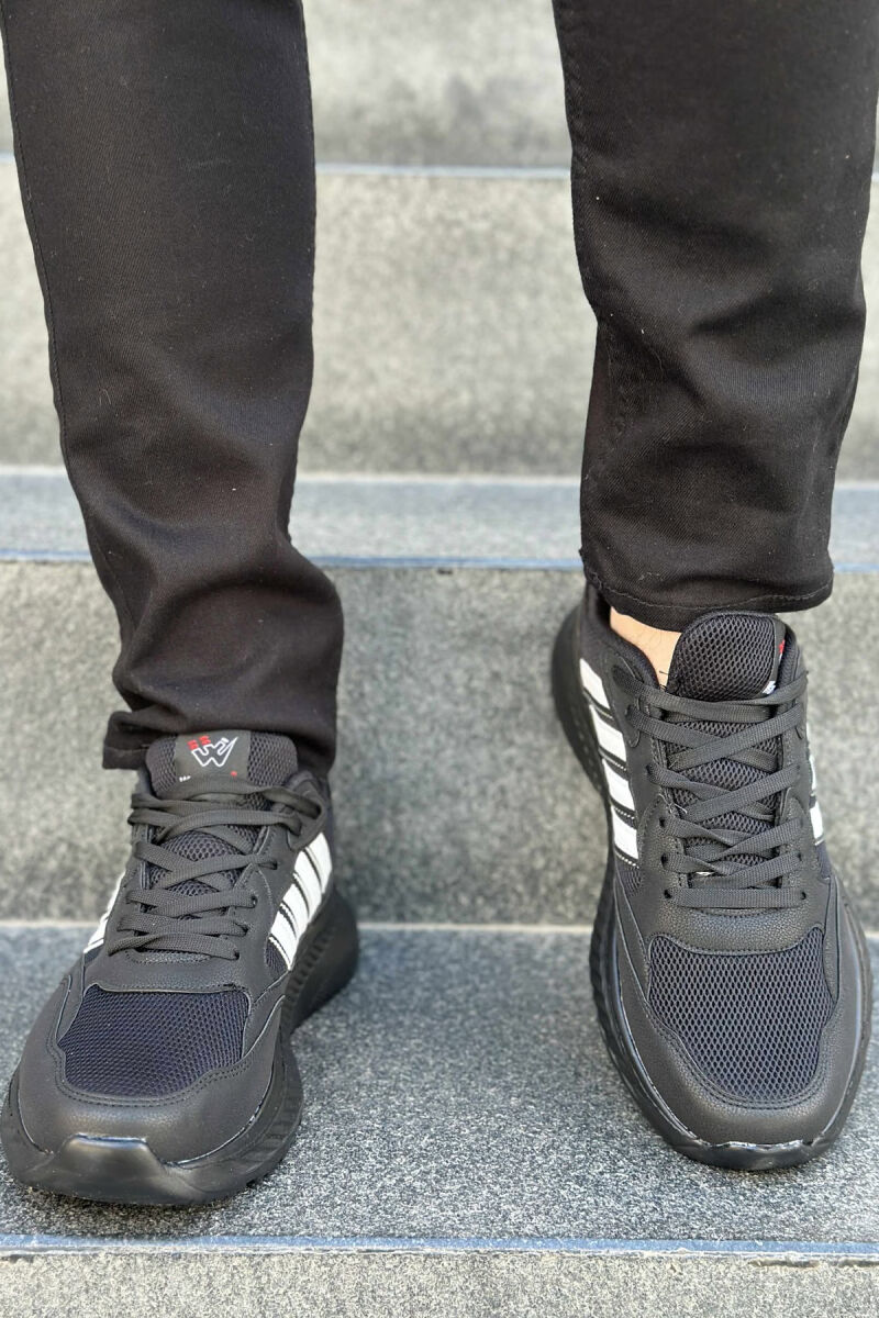 SIMPLE DESIGN PLATFORM MEN SNEAKERS BLACK-BLACK-WHITE/ZZB - 2