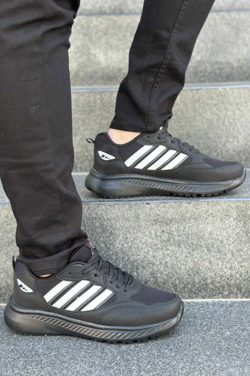 SIMPLE DESIGN PLATFORM MEN SNEAKERS BLACK-BLACK-WHITE/ZZB - 3