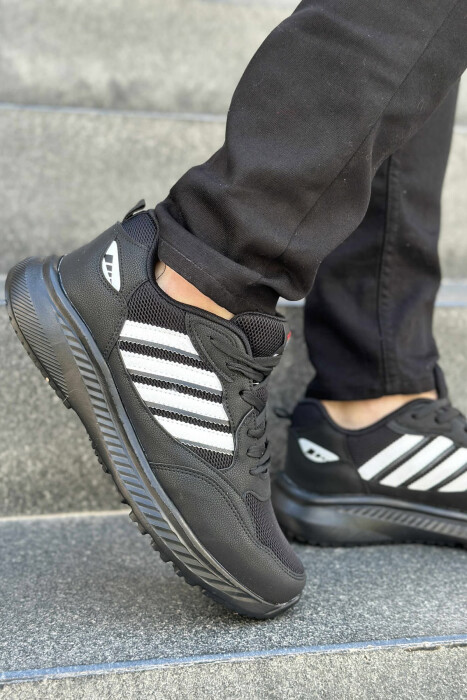 SIMPLE DESIGN PLATFORM MEN SNEAKERS BLACK-BLACK-WHITE/ZZB - 4