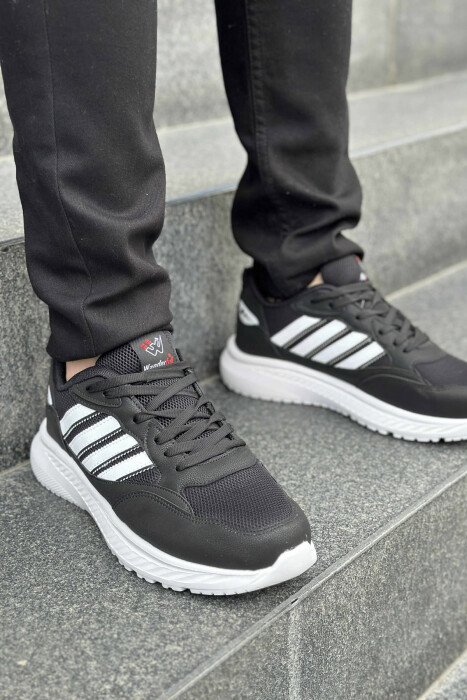 SIMPLE DESIGN PLATFORM MEN SNEAKERS BLACK-WHITE/ZB - 1