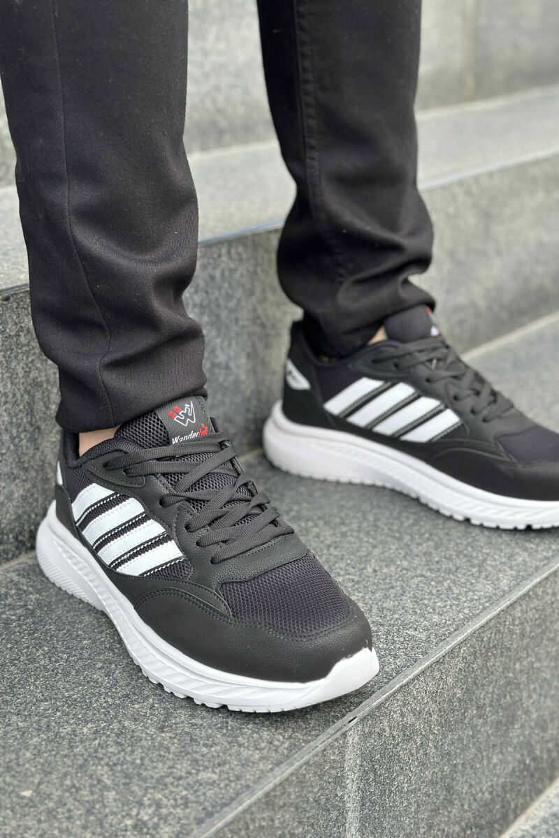 SIMPLE DESIGN PLATFORM MEN SNEAKERS BLACK-WHITE/ZB - 1