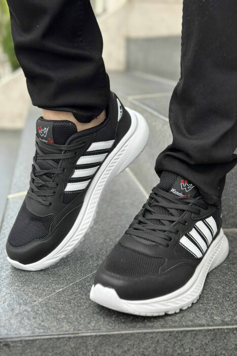 SIMPLE DESIGN PLATFORM MEN SNEAKERS BLACK-WHITE/ZB - 2