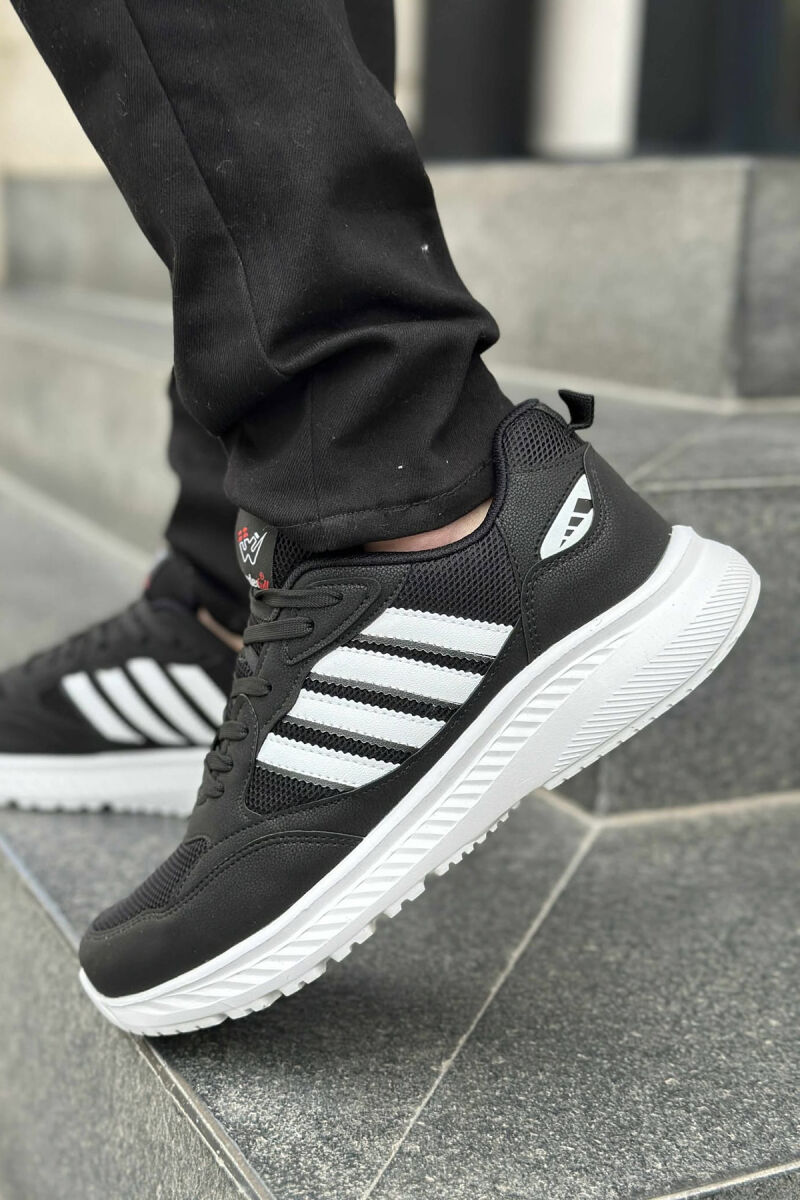 SIMPLE DESIGN PLATFORM MEN SNEAKERS BLACK-WHITE/ZB - 3