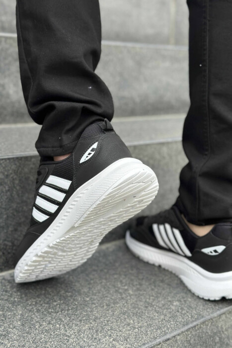 SIMPLE DESIGN PLATFORM MEN SNEAKERS BLACK-WHITE/ZB - 4