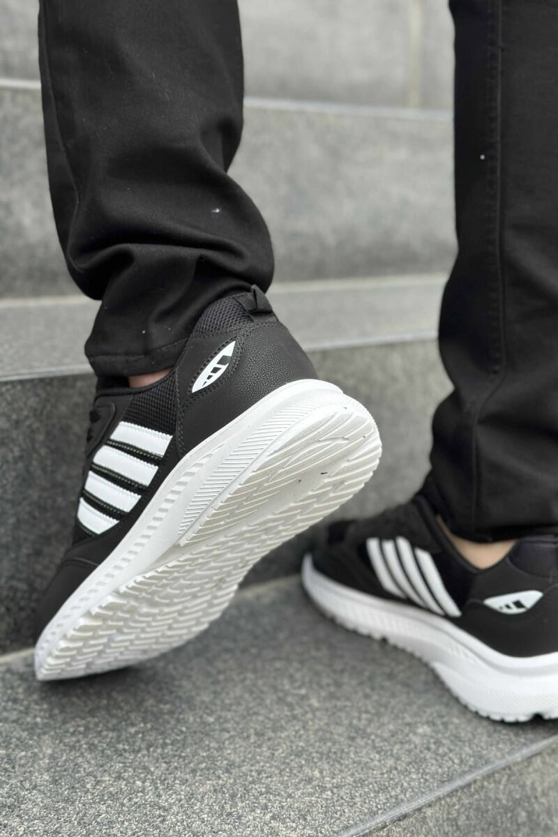 SIMPLE DESIGN PLATFORM MEN SNEAKERS BLACK-WHITE/ZB - 4