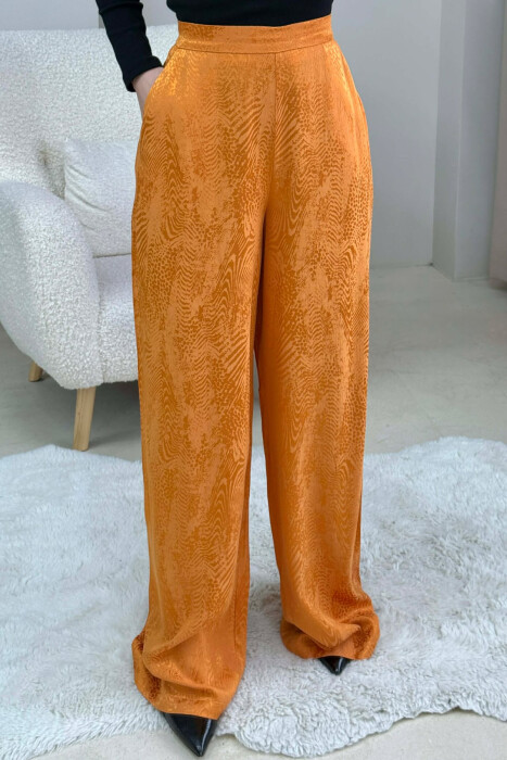 SIMPLE DESIGN WOMEN TROUSERS MUSTARD/MUSTARDE - KLAUDIO FASHION