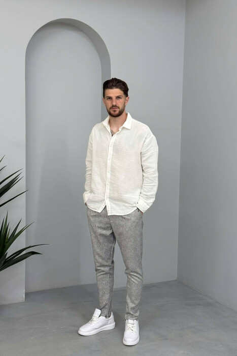 PANTALLONA PER MESHKUJ NE NGJYRE GRI - KLAUDIO FASHION