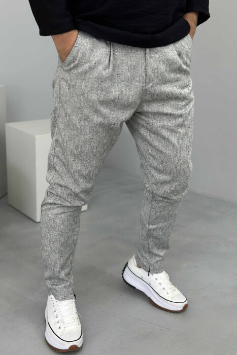 SIMPLE DESIGNED MEN PANTS LIGHT GREY/GZ - 1