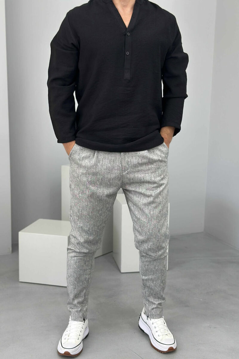 SIMPLE DESIGNED MEN PANTS LIGHT GREY/GZ - 2