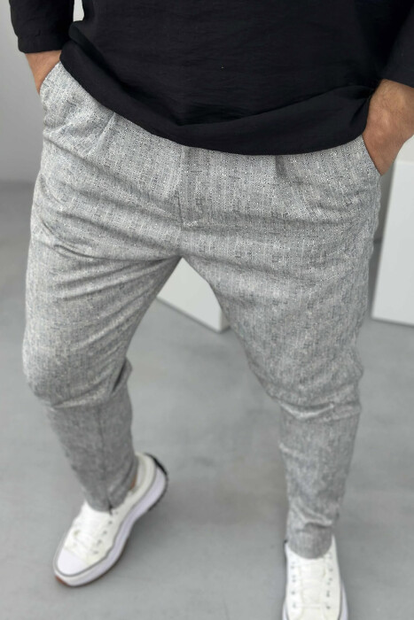 SIMPLE DESIGNED MEN PANTS LIGHT GREY/GZ - 3