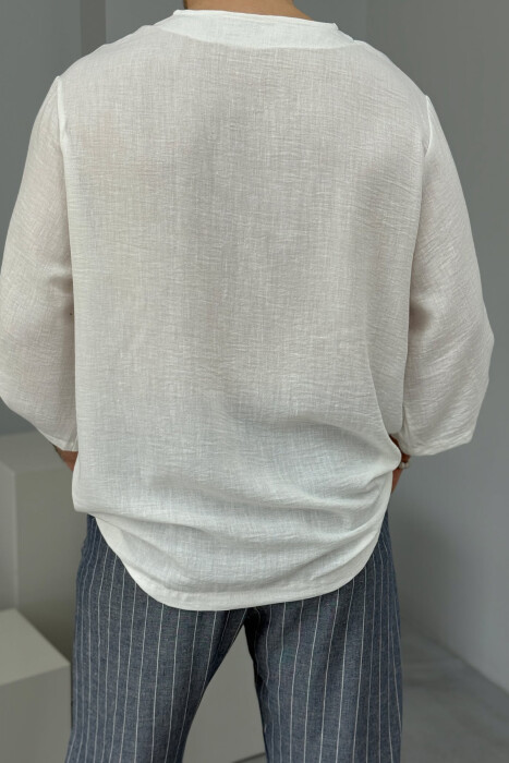 SIMPLE DESIGNED MEN T-SHIRT WHITE-E BARDHE - 2