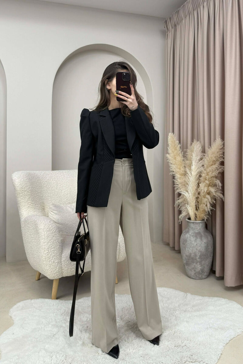 SIMPLE DESIGNED ONE COLOR WOMEN JACKET BLACK/ E ZEZE - 1