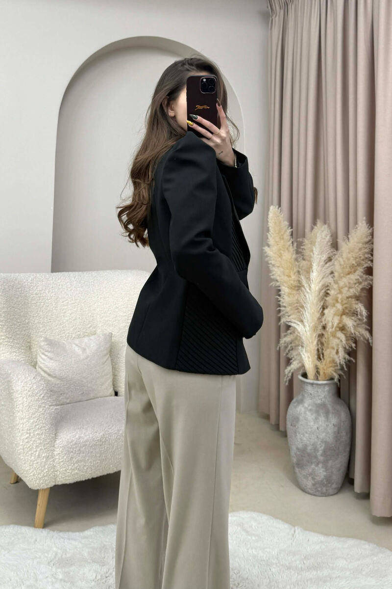 SIMPLE DESIGNED ONE COLOR WOMEN JACKET BLACK/ E ZEZE - 4