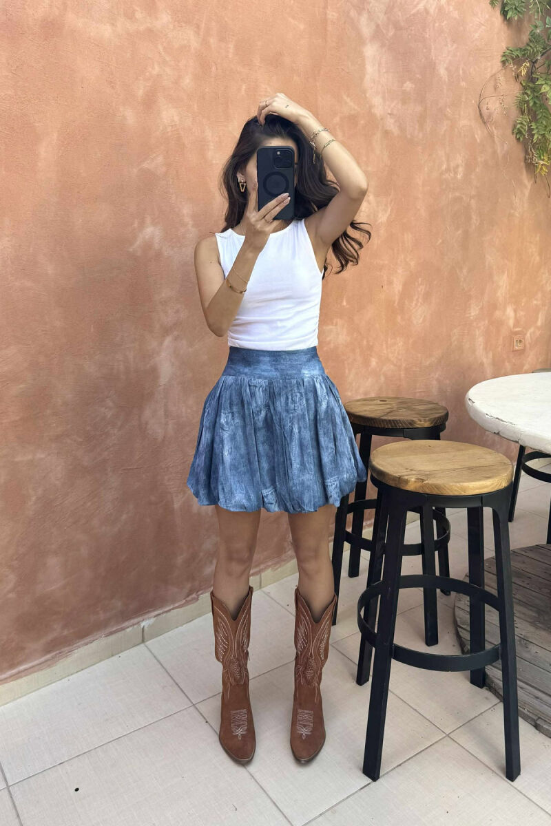 SIMPLE DESIGNED SHORT WOMEN SKORT LIGHTBLUE/BZ - 3