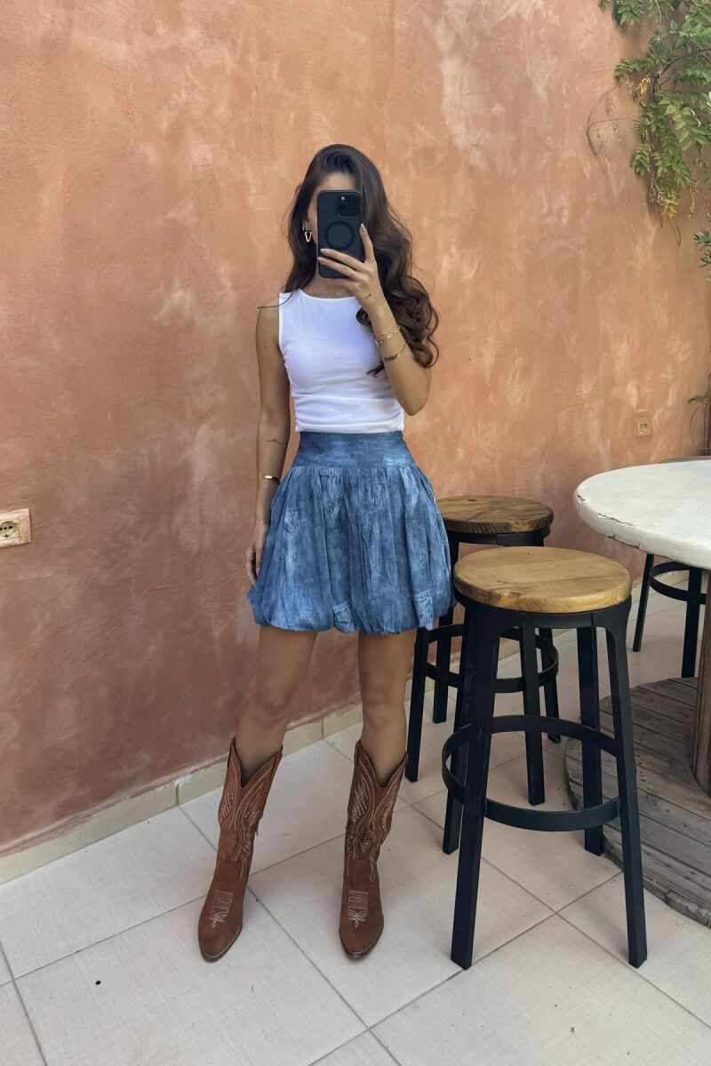 SIMPLE DESIGNED SHORT WOMEN SKORT LIGHTBLUE/BZ - 2