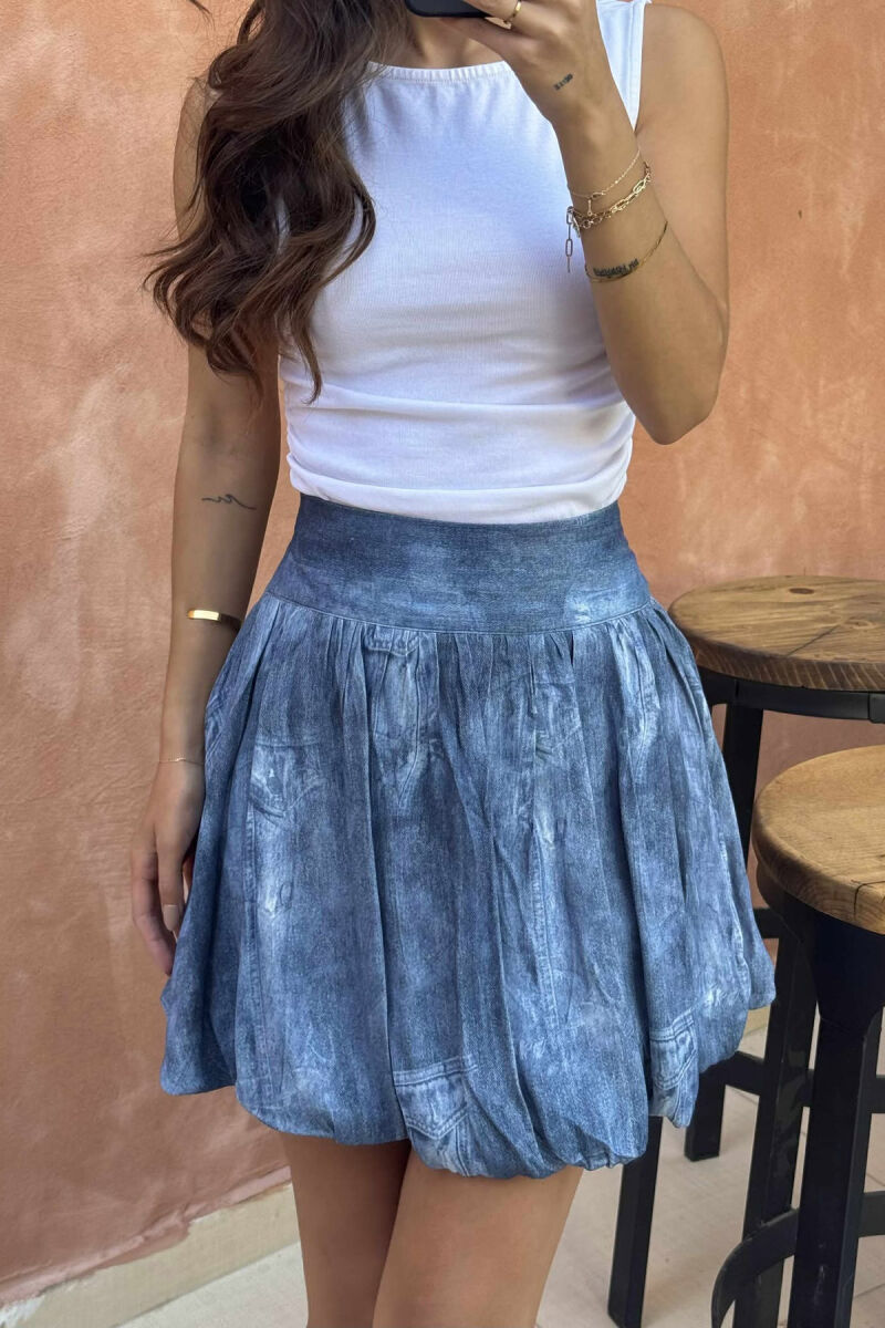 SIMPLE DESIGNED SHORT WOMEN SKORT LIGHTBLUE/BZ - 4