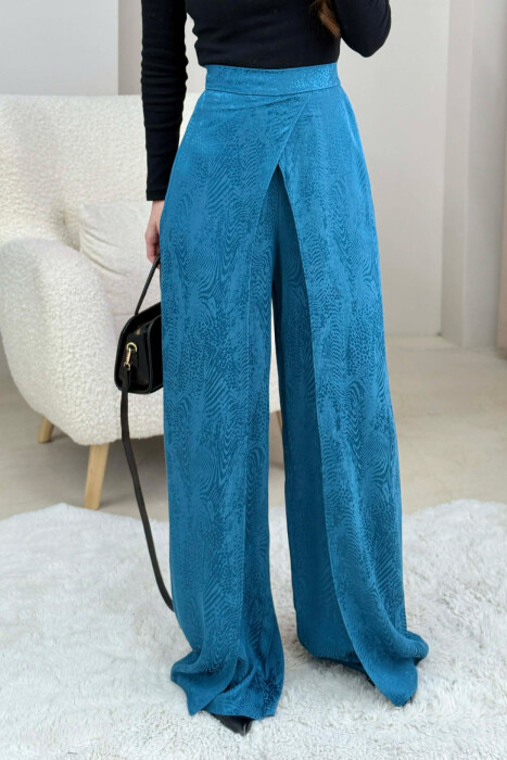 SIMPLE DESIGNED WOMEN TROUSERS BLUE STONE/GK - 3