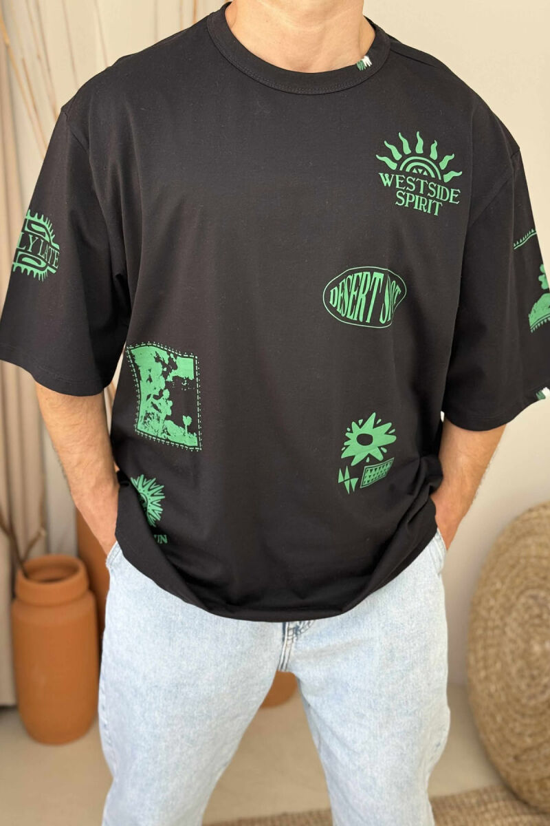 SIMPLE DESIGNS ROUND NECK MEN T-SHIRT BLACK/ E ZEZE - 2