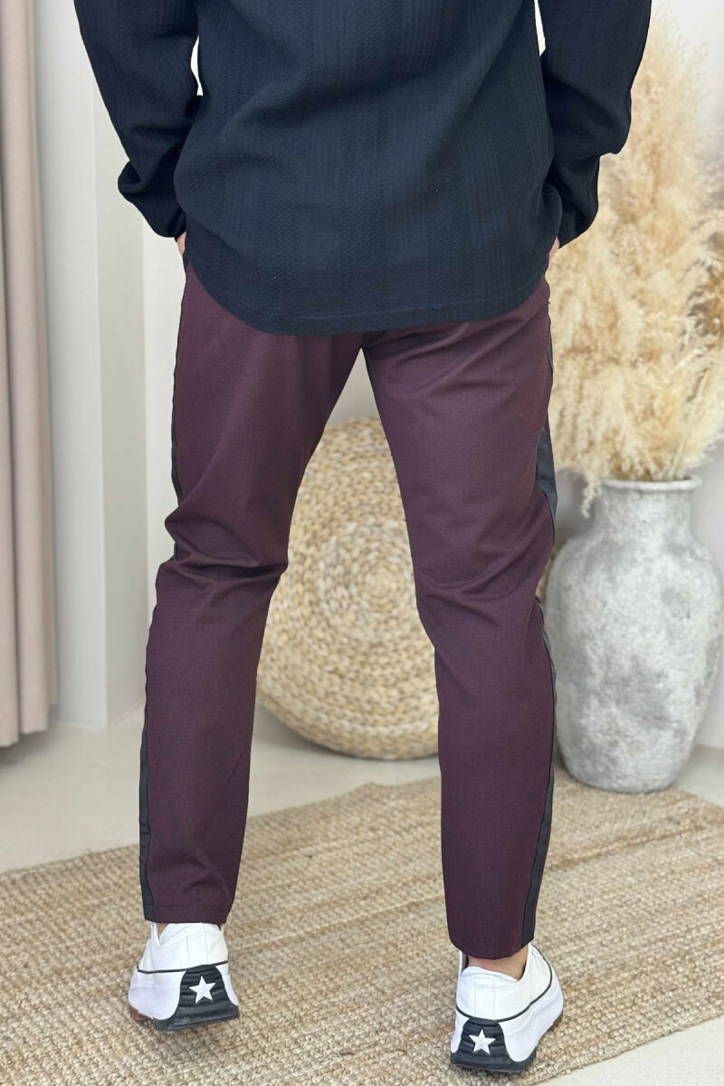 SIMPLE DETAIL MEN PANTS BURGUNDY/VISHNJE - 4