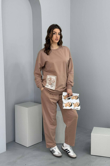 SIMPLE DETAIL WOMEN SET DARK BEIGE/BEZHE ERRET 