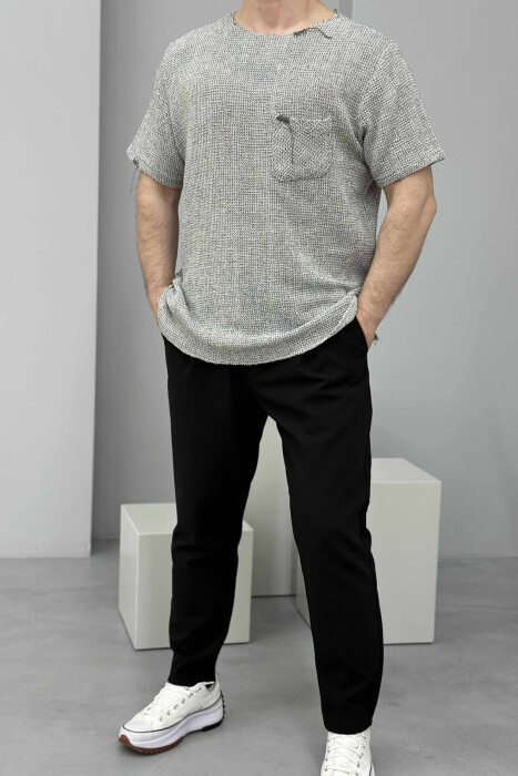 SIMPLE DETAILS MEN T-SHIRT GREY/GRI - 1