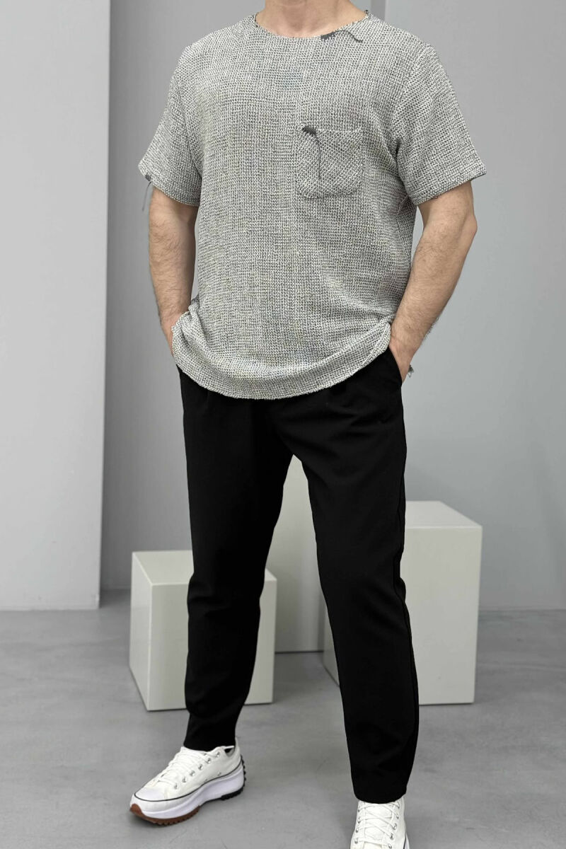 SIMPLE DETAILS MEN T-SHIRT GREY/GRI - 1