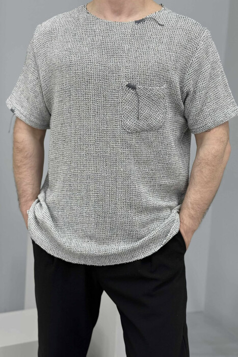 SIMPLE DETAILS MEN T-SHIRT GREY/GRI - 3