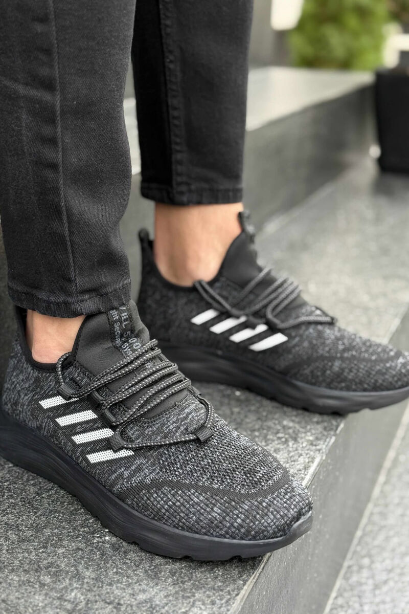 SIMPLE EVERYDAY LACING MEN SNEAKERS BLACK-GREY/ZEGR - 4