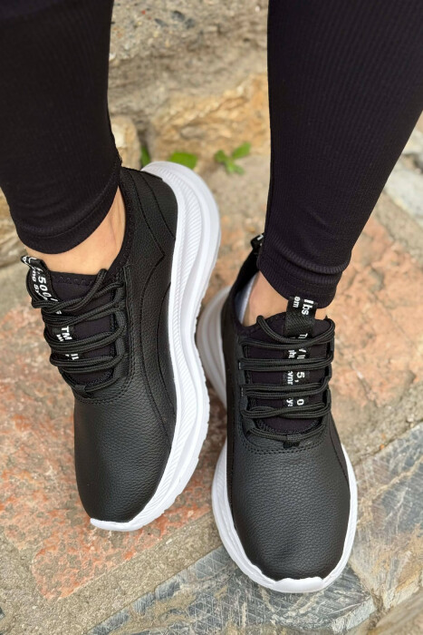 SIMPLE EVERYDAY LACING WOMAN SNEAKERS BLACK-WHITE/ZB - 2