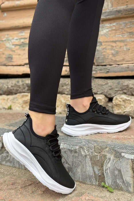 SIMPLE EVERYDAY LACING WOMAN SNEAKERS BLACK-WHITE/ZB - 3