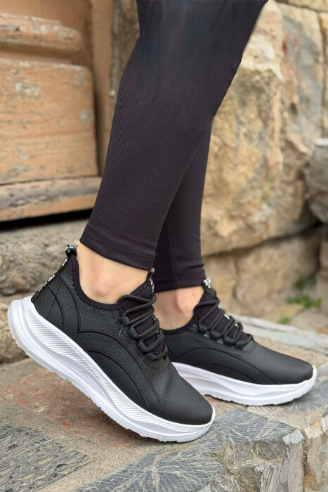 SIMPLE EVERYDAY LACING WOMAN SNEAKERS BLACK-WHITE/ZB - 5