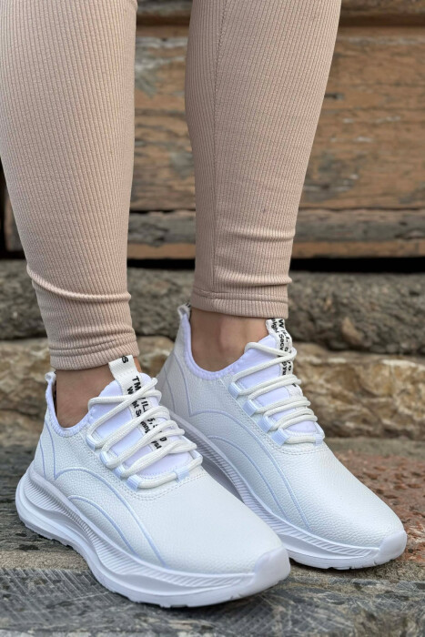 SIMPLE EVERYDAY LACING WOMAN SNEAKERS WHITE-E BARDHE - 1