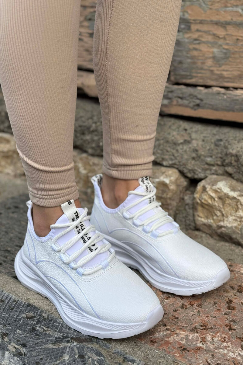 SIMPLE EVERYDAY LACING WOMAN SNEAKERS WHITE-E BARDHE - 3
