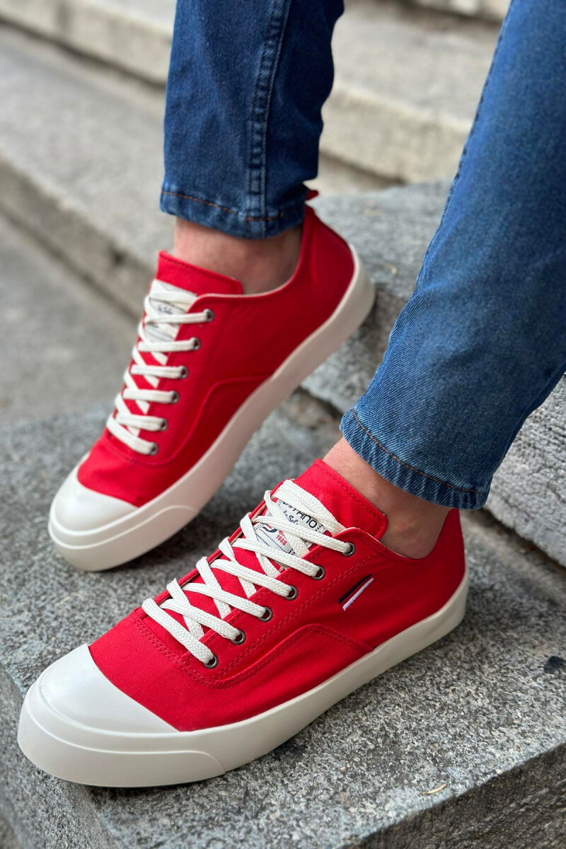 SIMPLE EVERYDAY MAN SNEAKERS RED/E KUQE - 1
