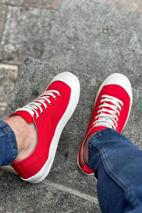 SIMPLE EVERYDAY MAN SNEAKERS RED/E KUQE - 2